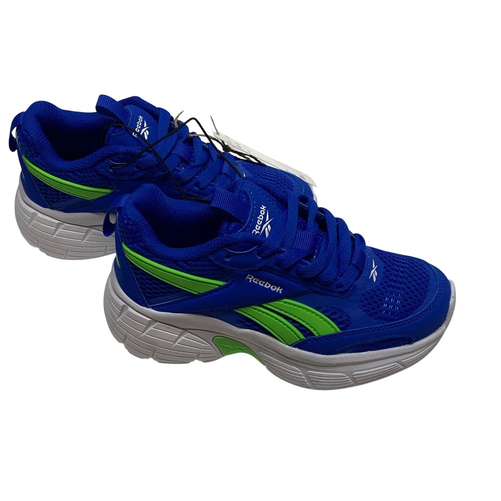 Reebok Chaos‎ Boys Royal Blue Lime Green Mesh Athletic Running Shoes 12 NIB